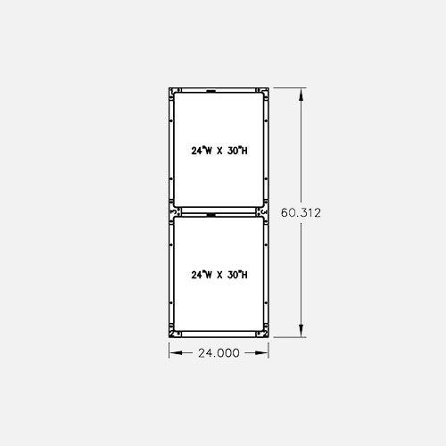 24"W x 60"H, 2-Tier, 2-Cage Configuration